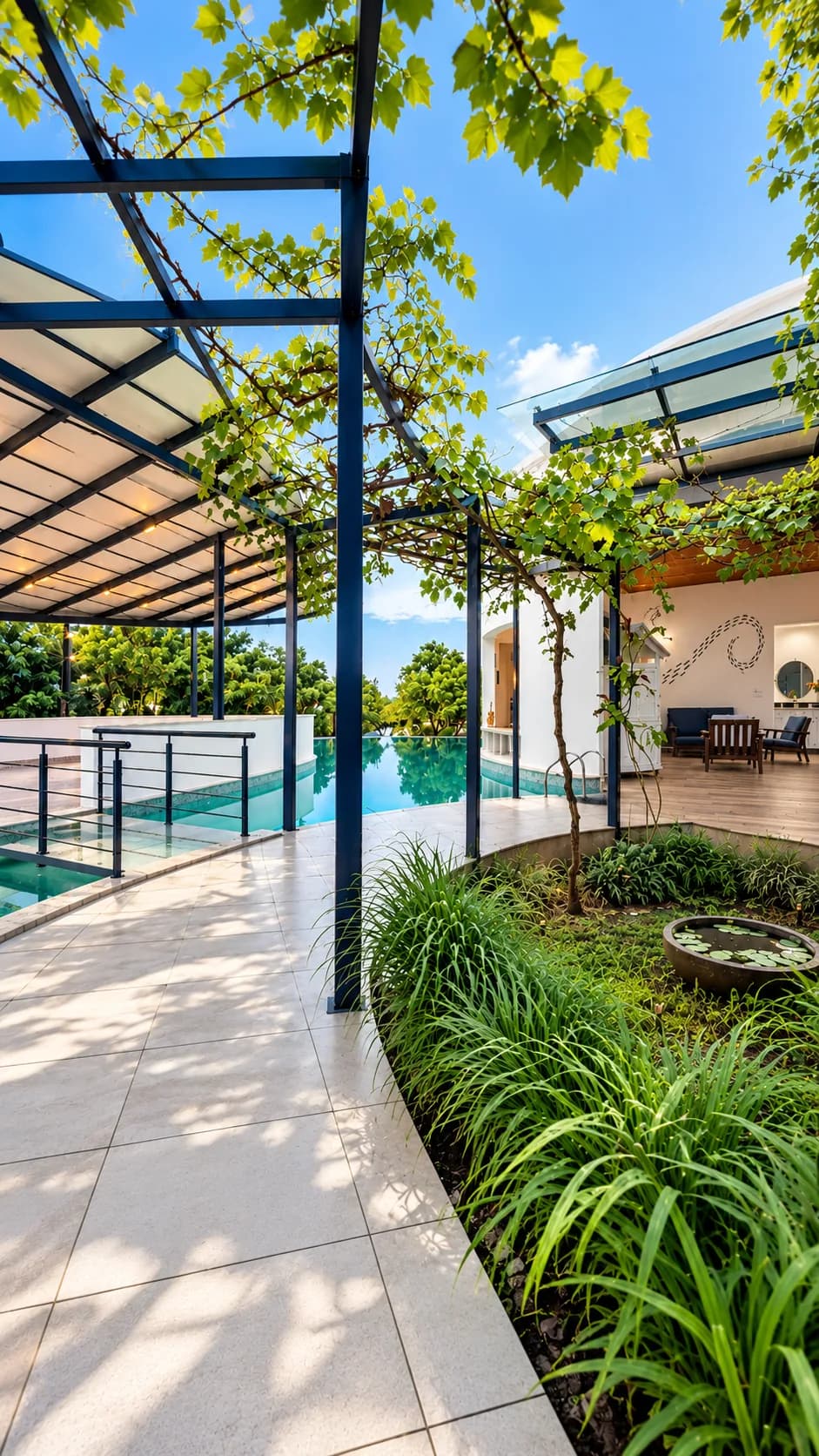 Blue Lagoon — Mediterranean-Style Villa with Skylit Bathrooms