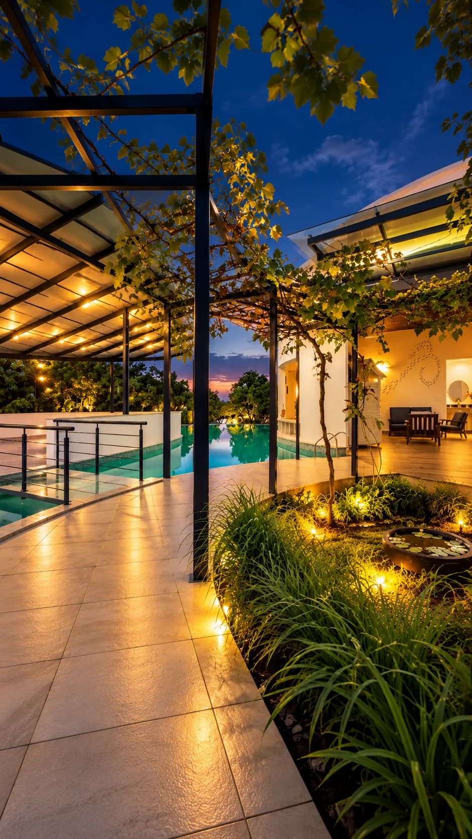 Blue Lagoon — Mediterranean-Style Villa with Skylit Bathrooms